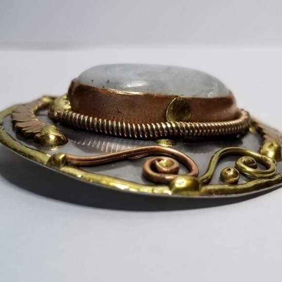 New With Tags Artisan Crafted Natural Moonstone Necklace and Cuff Bracelet SET - Picture 12 of 14